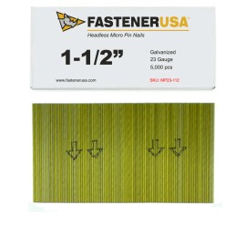 FastenerUSA 1-1/2" MICRO PIN NAILS 23GA GALV 5,000ct | MP23-112