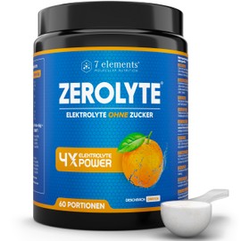 Zerolytes • Electrolytes without sugar • 60 servings • For sports and hangovers • Electrolyte powder low calorie and sugar-free • Power Electrolytes Plus with orange flavour - 360 g