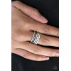 Paparazzi ~ Textile Tease Silver Band Ring
