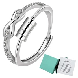 Fidget Ring,Adjustable With Spinner Rings,Can Relief Sleep Stress Calmi Mood adhd Aids Jewelry,Thumb Twist Hope Hug Ring,for Anxiety Women Teen Girls Mum Daughter Mother Ladies Kids Unusual Gifts