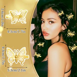 STGDAK 20Pcs Butterfly Hair Clips Gold Barrettes Metal Monarch Butterfly Hairpins Small Barrette Bride Wedding Prom Party Butterflies 90s Fairy Head Piece Gold Hair Accessories For Women Girls