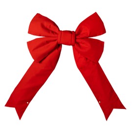 24" Red Canvas Christmas Bow – Weather-Resistant Holiday & Christmas Décor Accent, Perfect for Wreaths, Garlands, Front Door, Porch & Bows Display – UV Protected (24" W x 36" T)
