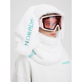 NOBADAY Rabbit Ear Winter Outdoor Hood - COLOR: White&Pink