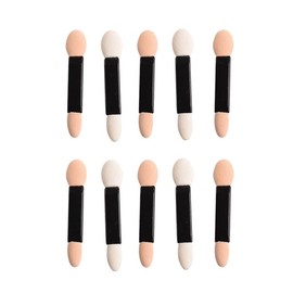 YFFSFDC 100pcs Black Eyeshadow Brush Double Sponge Tip Disposable Makeup Brushes Eyeshadow Brush Makeup Tools (Flesh Color)