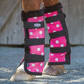 Mackey Equine Accessories Mackey Equine Modern Vintage Pink Dotty Mesh Fly Boot with Fleece Binding Mv/Dotty N/A