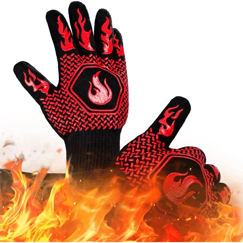 Versatile 1472°F Heat Resistant Gloves - Essential for BBQ, Cooking