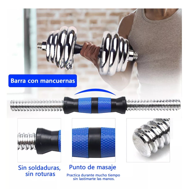 YL01 Kit De Mancuernas Barra Con Pesas Ajustables Para Gimnasio