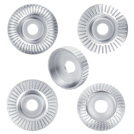 Pack of 5 Wood Sanding Discs for Angle Grinder Roughing Discs, Woodworking Tools for Carving and Grinding Wood, Softwood, Hardwood (Silver)