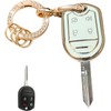 WENHENI Keyless Entry Systems Key for Ford Key Fob Cover Shell with Keychain Fit for Ford F-150 F-250 F-350 F-450 Flex Explorer Escape Ranger Fusion Econoline Mercury (4A-Button Gold-White)