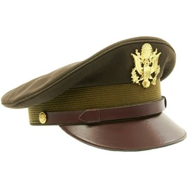 U.S. WWII Officer Visor Crusher Cap: Winter (OD Green), 7 1/4