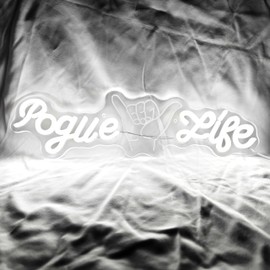 Pouge Life Neon Sign for Wall Decor, Cold White Out Banks Neon Lights, USB Power Light up Sign, Led Signs for Bedroom Wall Party Bar