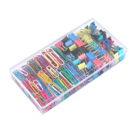 Paper Clips Binder Clips, 400 Pcs Colored Office Clips Set, Colored Paper Clips and Binder Clips, Binder Clips Assorted Sizes and Paper Clips Assorted Sizes Great for Document Organizing