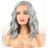 BERON Gray Wig for Women Short Curly Grey Wigs for