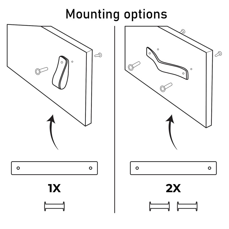 Brute Strength - White Leather Drawer Pulls - 2 Pack