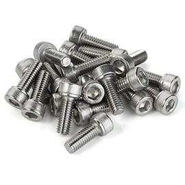 M4-0.7 x 12mm Socket Head Cap Screws, Stainless Steel 18-8 (304), Allen Socket Drive, Full Thread, Bright Finish, 50 PCS