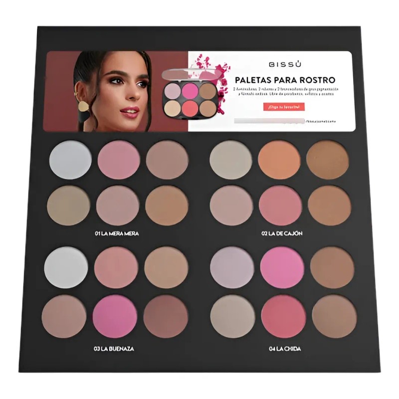 Paletas Para Rostro Bissú 3 En 1 Rubor Bronceador Iluminador