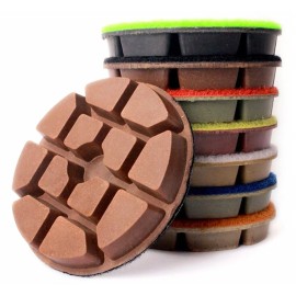 Roxx Tools 7PCS Resin Diamond Floor Polishing Pads 3" Grit 50 Granite Marble Stone Terrazzo