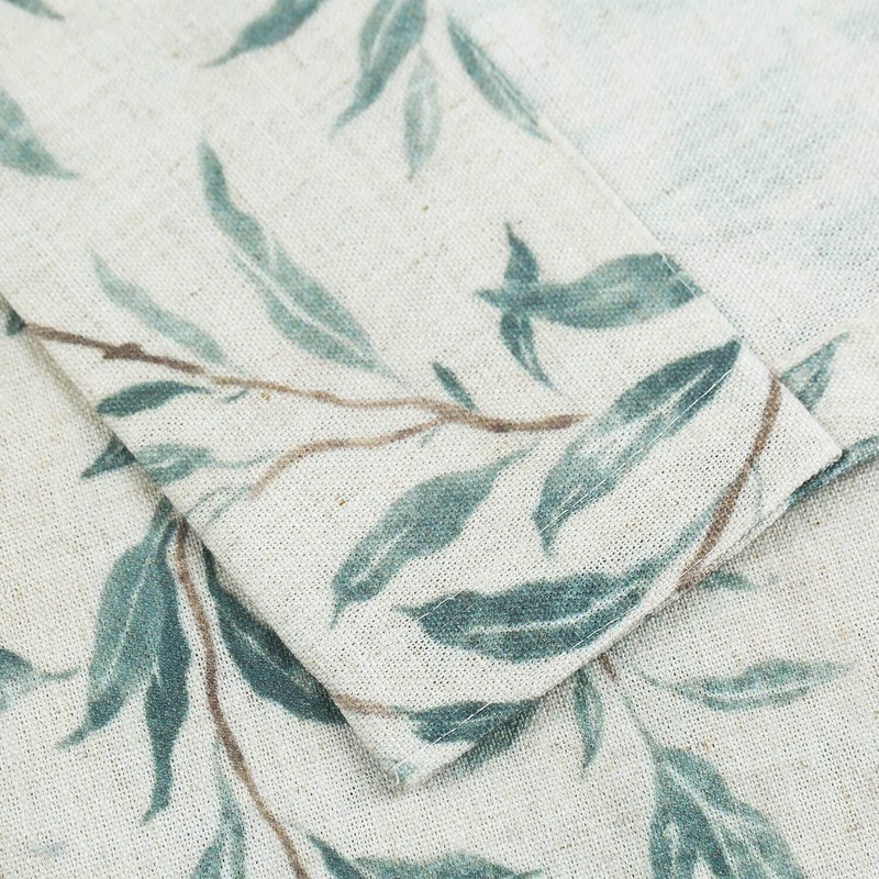 VOGOL Natural Grommet Curtains for Kitchen, 63 Inches Long Vivid