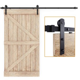 EaseLife 8 FT Heavy Duty Sliding Barn Door Hardware Track Kit,Ultra Hard Sturdy,Slide Smoothly Quietly,Easy Install,Fit 40"~48" Wide Door (8FT Track Single Door Kit)