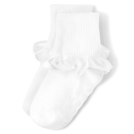 Gymboree,Girls,And Turn Cuff Socks,10-12,White Fringe