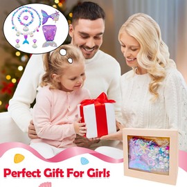Kit de Joyas para Niñas, Juego de Pulseras de Abalorios, Collares de Plástico para Niña,Regalo de cumpleaños de Navidad, Princesa Juego de simulación (Violeta)