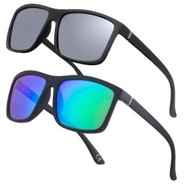 NIEEPA Square Polarized Sunglasses For Men Women Spring Hinge Design Lens For Driving Cycling Running Wayfarer Outdoor Shades