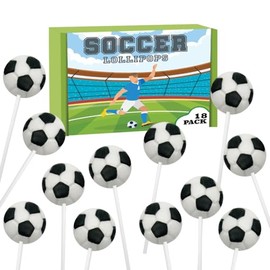 Soccer Candy Lollipops - 18 Count Individually Wrapped Suckers - Great for Soccer Party Favors - Sports Snacks - Soccer Goodie Bags - Soccer Team Treats