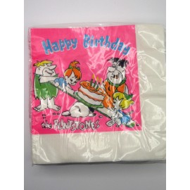NOS Vintage Flintstones Napkins Happy Birthday Luncheon CA Reed Bam Pebbles Fred
