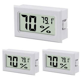 3Pcs Mini Digital Thermometer Hygrometer Electronic Temperature Humidity Gauge Meters Indoor LCD Display Fahrenheit for Greenhouse,Garden,Car Cellar and Office