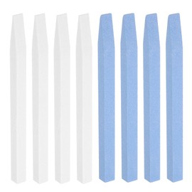 sourcing map 8pcs Pumice Stone Nail File, Pumice Nail Polishing Stick Cuticle Remover Pusher, Professional Quartz Stone Nail Filing Buffer Manicure Tool for Salon Nail Art Care, White,Blue
