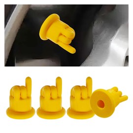 4PCS Finger Valve Stem Caps- Funny Gesture Tire Valve Caps Car Tire Air Caps Cover- Cool Dust Proof Cover Auto Wheel Valve Stem Covers for Vehicles Motorcycles Bikes- Novelty Present (Little Finger)