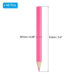 PATIKIL Pink Colored Pencils Set,48 Pcs Oil Color Pencils Wooden 3.5inch Coloring Drawing Half Pencils for Artists Art Painting