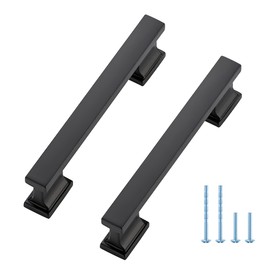 20 Pack Matte Black Cabinet Pulls 4-3/4 Inch Kitchen Handles for Cabinets with 3-3/4 Inch Hole Center Solid Kitchen Cabinet Handle Heavy Duty Cabinet Pull Kitchen Cabinet Hardware for Cabinet Cupboard