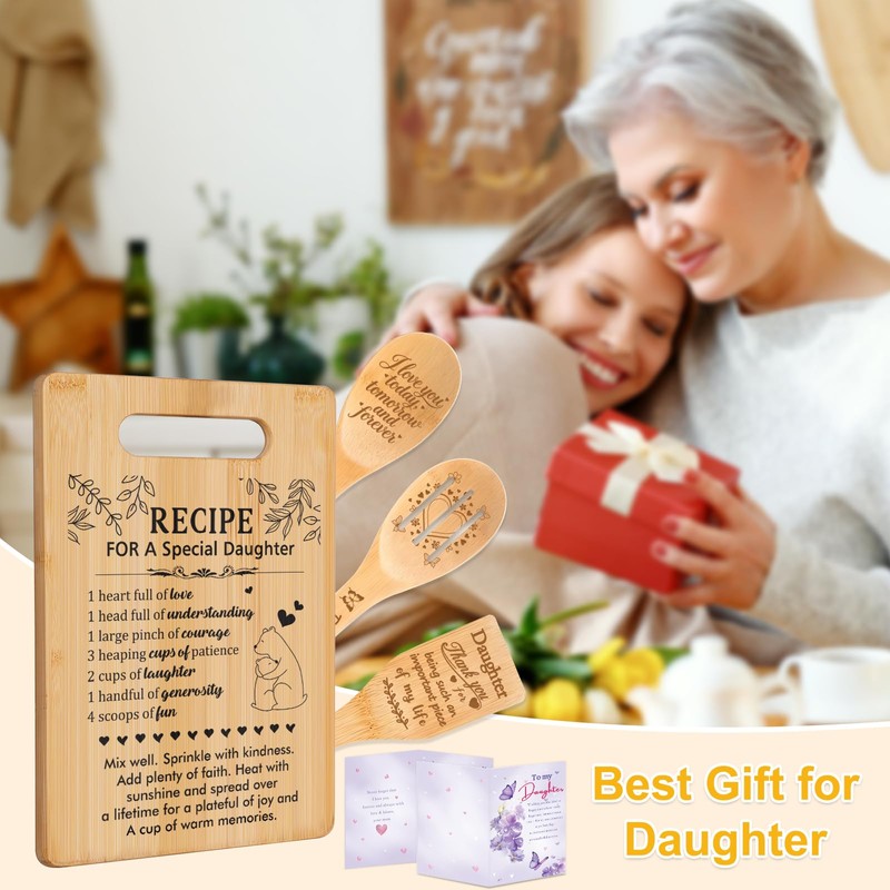 Daughter Gifts from Mom, Daughter Birthday Gifts Cutting Board Set