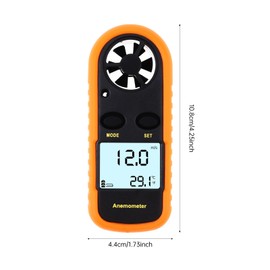 Smgda Handheld Anemometer, Digital Wind Speed Meter, Mini LCD Display Anemometer with Protective Shell for Kite Flying/Meteorology/Fishing with Air Velocity MAX/MIN/AVG, Wind Temperature Test