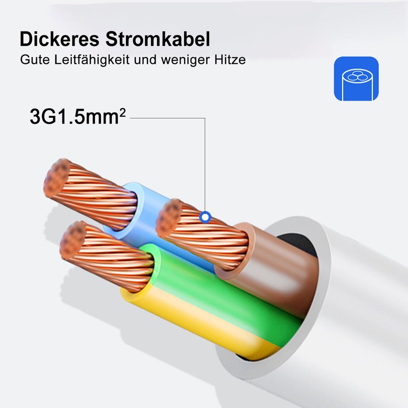 EXTRASTAR Flat Plug Multiple Socket 3-Way Power Strip Flat Plug