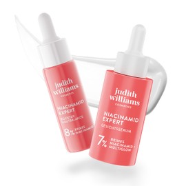 Judith Williams Cosmetics Niacinamid Expert Glow Serum und Niacinamid Booster Set 2tlg, Vitamin C und 8% Niacinamid, bekämpft Unreinheiten, Rötungen und fahle Haut, 50 ml