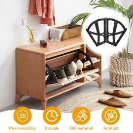 Cyrank Shoe Cabinet Hinge, Cabinet Hinges, Black Shoe Cabinet Replacement Fittings, 4pcs/Set Home Furniture, Shoes, Drawer, Cabinet, Hinge, Flip Plate, Frame, Swivel Frame, Accessories