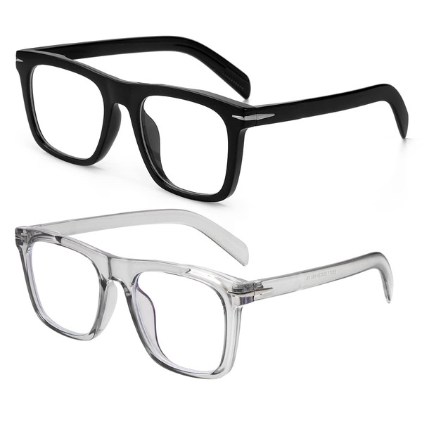 NIDOVIX Trendy Square Blue Light Blocking Glasses for Men Women,