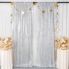 ShinyBeauty Silver Backdrops 2 Pieces Sequin Curtains 4FTx7FT Photoshoot Background