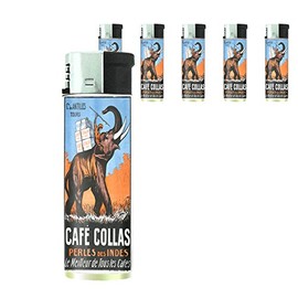 Refillable Electronic Lighter Set of 5 Pieces D-201 Cafe Collas Perles Des Indes
