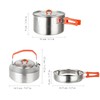 KERMANDO Stainless Steel Camping Cookware Set - Kettle, Frying Pan