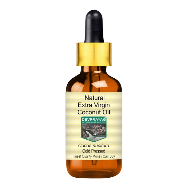 Devprayag Natural Extra Virgin Coconut Oil (Cocos nucifera) with Glass