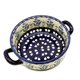 Bunzlauer Soup Bowl 15 cm with Handles Campanula Blue