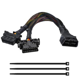 OBD2 Splitter, 2 Way 16 Pin OBD II Splitter Extension for Versatile Vehicle Diagnostics (1FT/30CM)