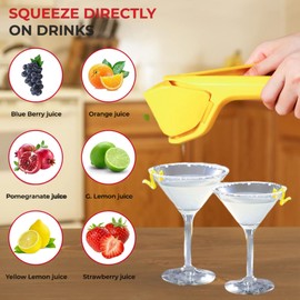 Lemon Squeezer - Hand Press for Citrus Fruits, Lemon Squeezer, Dishwasher Safe, Foldable Design for Space Saving Storage (Green)