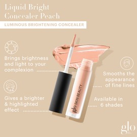 Glo Skin Beauty Luminous Brightening Concealer Makeup - Conceals Dark Spots & Fine Lines, Brightens for a Highlighted Effect (Peach)