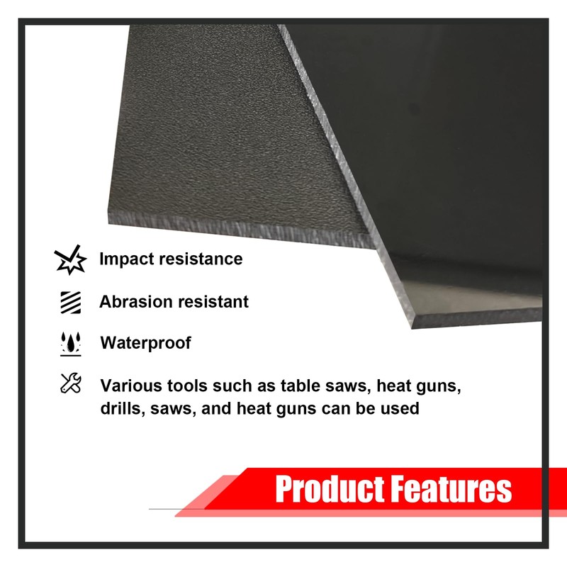 ABS Plastic Sheet 1/8 Inch Thick, 2 Pack 8" x