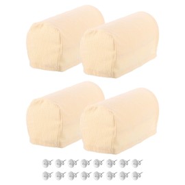 uxcell Stretch Armrest Covers Armchair Anti-Slip for Chairs Sofas Couch Arm Covers Recliner Sofa Beige 4 Pcs