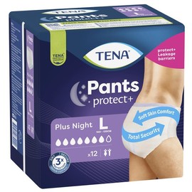 Tena Pants Plus Night (L) X 12 (Limit 4 per order)